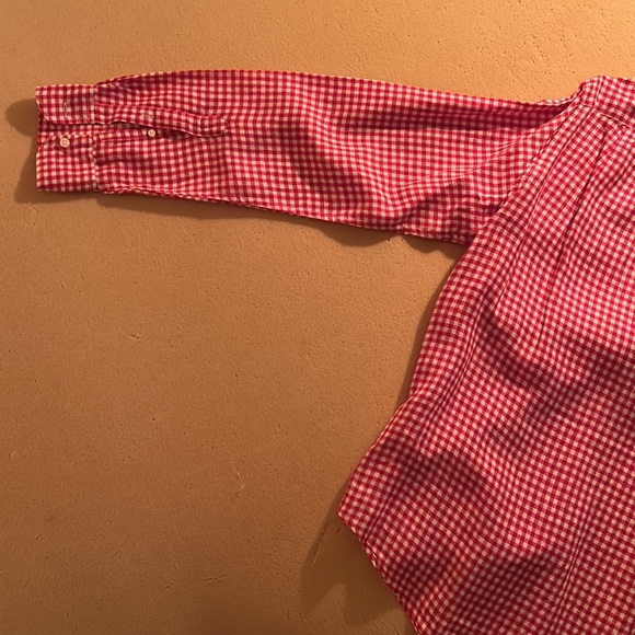 L, Slim Fit, J Crew, Linen, Red Check - Picture 4 of 5